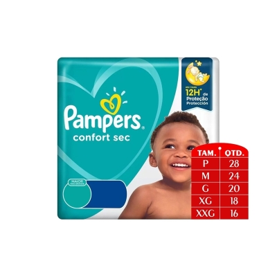 Fralda pampers confort sec jumbo g 20un