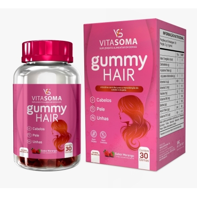 VITASOMA GUMMY HAIR MORANGO 30CPS