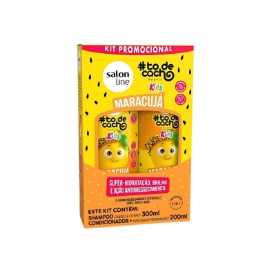 KIT SALON LINE TO DE CACHOS KIDS MARACUJA SHAMPOO 300 + COND 200ML
