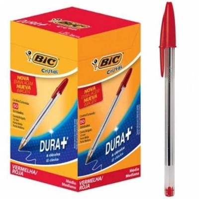 Caneta bic cristal vermelha 1un