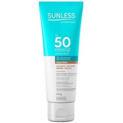 PROTETOR SOLAR SUNLESS FACIAL BASE BRONZE FPS50 60GR