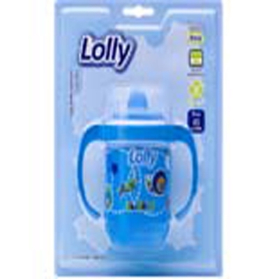 Copo lolly antivazamento com alca azul 250ml