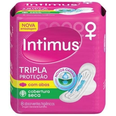 Absorvente intimus tripla prot seca c/ abas 8un