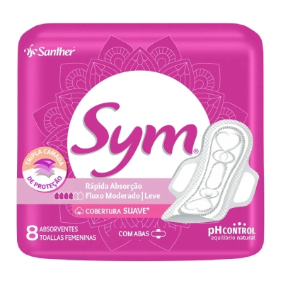 ABSORVENTE SYM SUAVE C/ ABAS 8UN