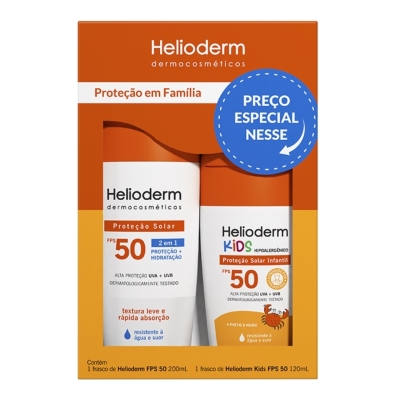PROTETOR SOLAR HELIODERM FAMILIA FPS50 200ML + FPS50 KIDS 120ML
