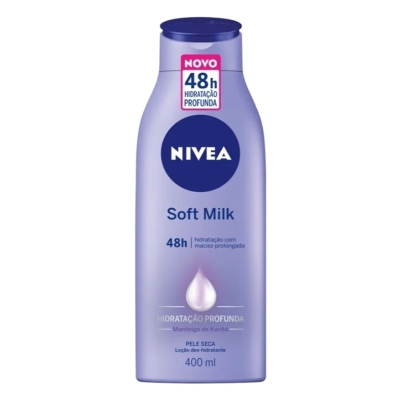 Locao h nivea soft milk pele seca 400ml