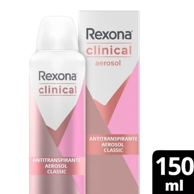 DESODORANTE REXONA AEROSOL FEMININO CLINICAL CALSSIC 150ML