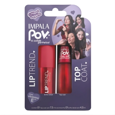 KIT IMPALA POV 1.2 LIP TREND ANTONELA TOP COAT + GLOSS LABIAL
