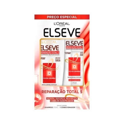 KIT ELSEVE REPARAÇÃO TOTAL 5 SHAMPOO 375ML + CONDICIONADOR 175ML