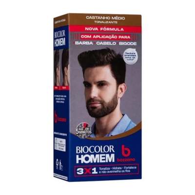 Biocolor homem castanho medio 3x1