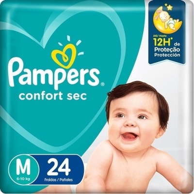 Fralda pampers confort sec jumbo m 24un