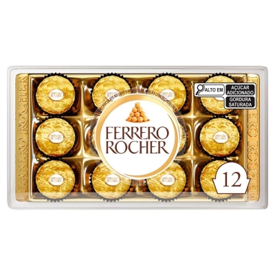 Bombom ferrero rocher 150gr 12un