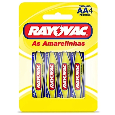 Pilha rayovac amarelinha aa 4un