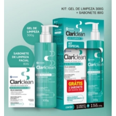 CLARICLEAN GEL ALTA TOLERANCIA 300GR + SABONETE 80GR